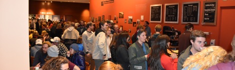 Students gathered for the wild and scenic film festival.